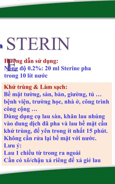 Thuốc diệt khuẩn khử trùng Sterine 500ml phòng dịch -Hàng Mới