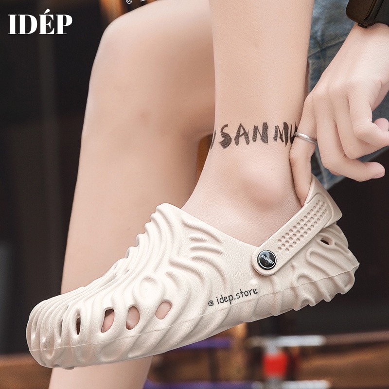 Dép sục lười nam lỗ gợn sóng đi biển Pollex Clog EVA đi biển- Giày sandal bít mũi nam EVA siêu nhẹ đi mưa GL059 - iDép