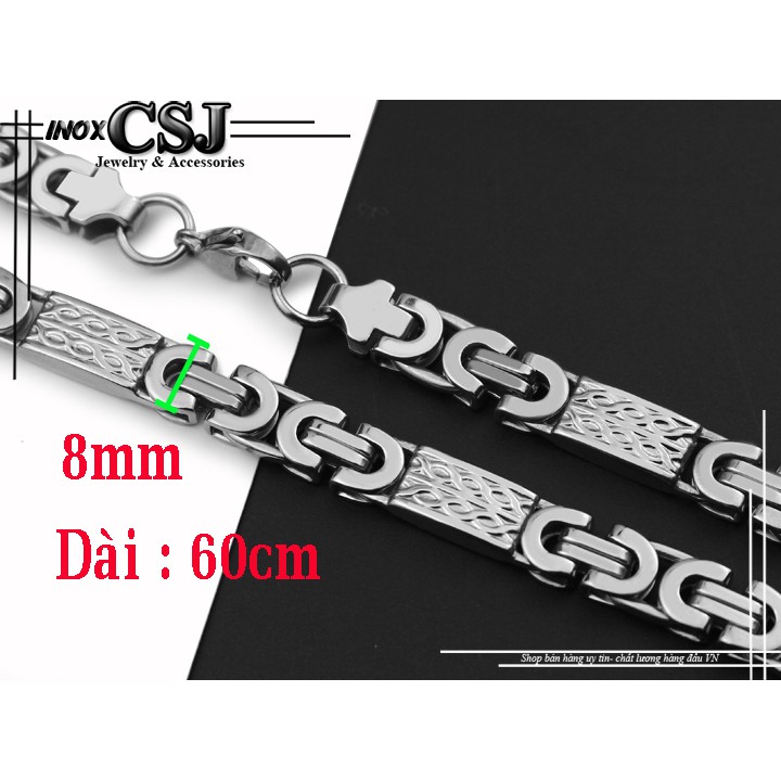DÂY CHUYỀN INOX NAM ZICZAC CÁCH ĐIỆU 8MM DẸP