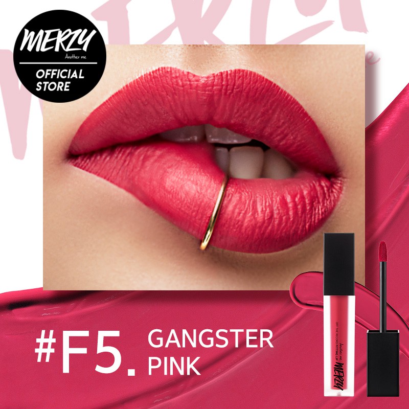 Son tint lì Merzy Off The Record Fitting Lip màu hồng đỏ F5 - Gangster Pink 5,5g