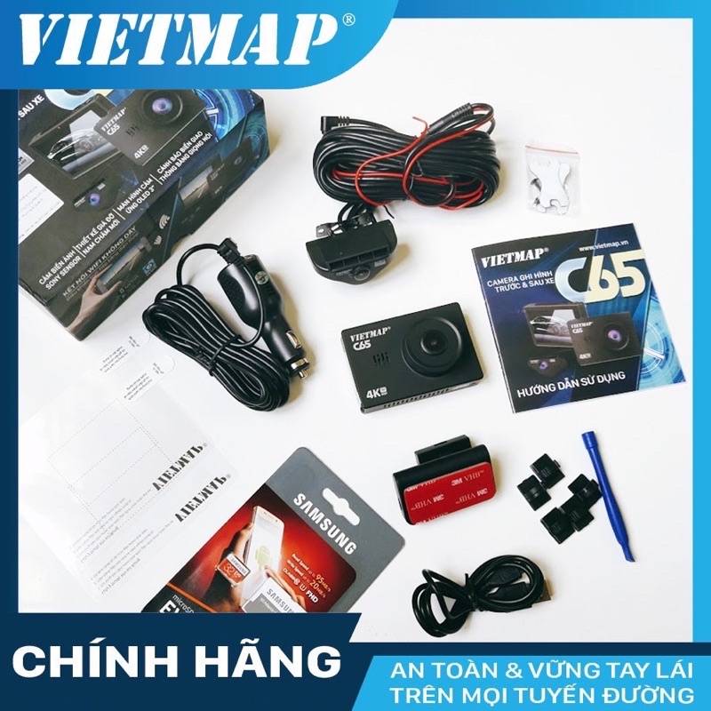 Camera hành trình VIETMAP C65 cho xe ô tô + thẻ nhớ 32/64GB Class 10