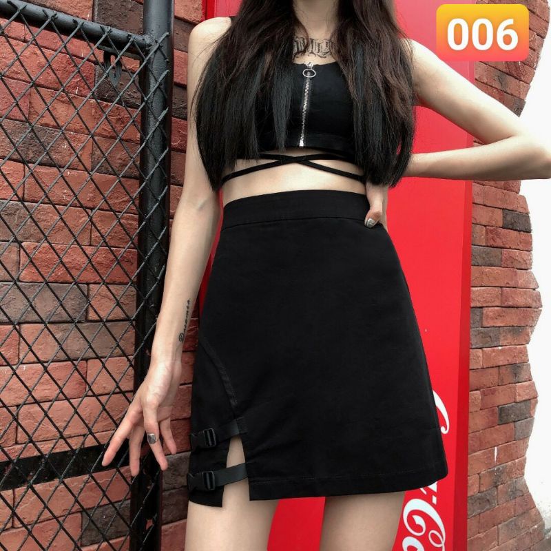 Chân váy ngắn vingate ulzzang , thiết kế cài  ,vải voan 2 lớp , có lớp quần trong