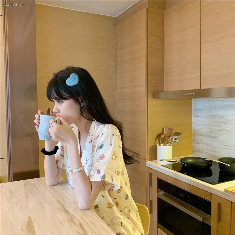 Set Pajamas Áo Dài Tay Cổ Bẻ + Quần Dài Cho Nữ