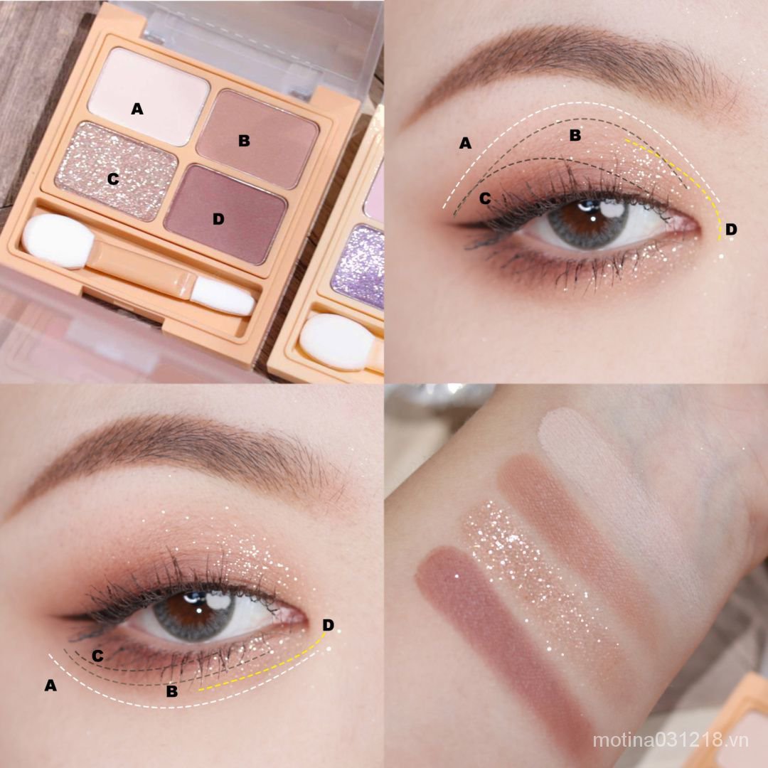 (Hàng Mới Về) Bảng Phấn Mắt 4 Màu Nhũ Lì Sắc Ngọc Trai Kháng Nước Phong Cách Thời Trang Pk01 | BigBuy360 - bigbuy360.vn