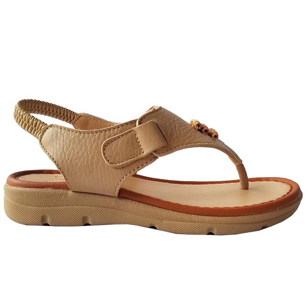 Giày sandal nữ quai kẹp da bò thật BIGBEN cao cấp SDN41