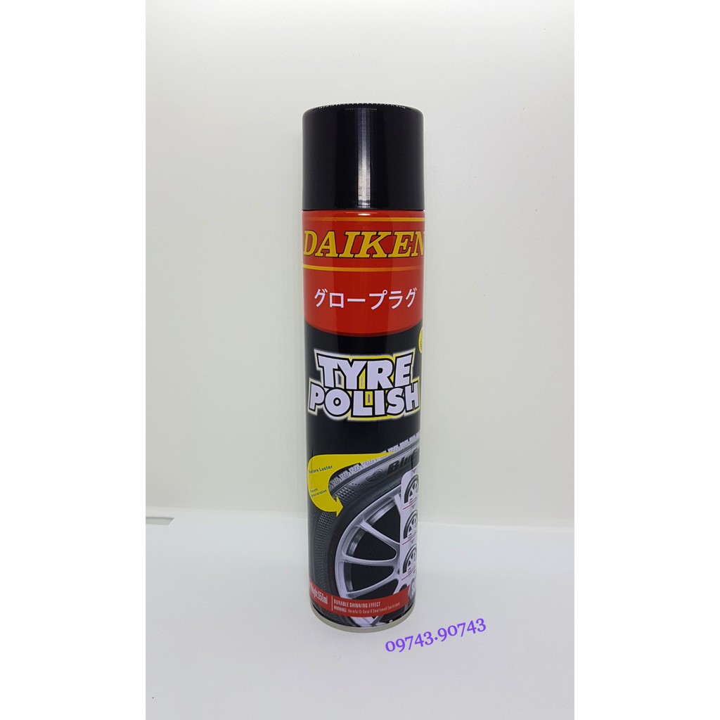 Chai Xịt Bảo Dưỡng Lốp Vỏ Xe DAIKEN TYRE POLISH 650ml