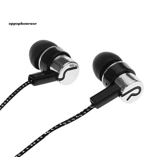 【OPHE】3.5mm In-Ear Earbud Wired Stereo Braid Cord Earphone Headset for iPhone Samsung