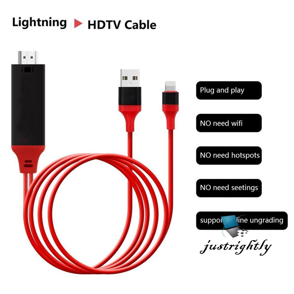 Cáp Chuyển Đổi 3 Trong 1 Usb Lighting Sang Hdmi 1080p Cho Iphone 5 / 6 / 7 / 8 / X / 11 / Ipad / 2m