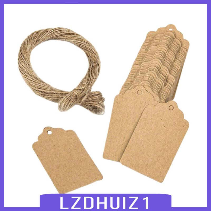 Set 100 Thẻ Giấy Kraft Trơn Ghi Tên Cho Hành Lý / Quà Cưới