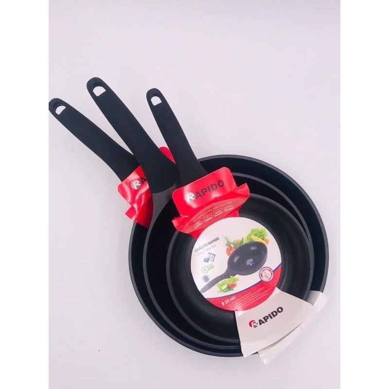 Chảo bếp từ chống dính Rapido Teflon 3 lớp chống dính size 20-24-28cm