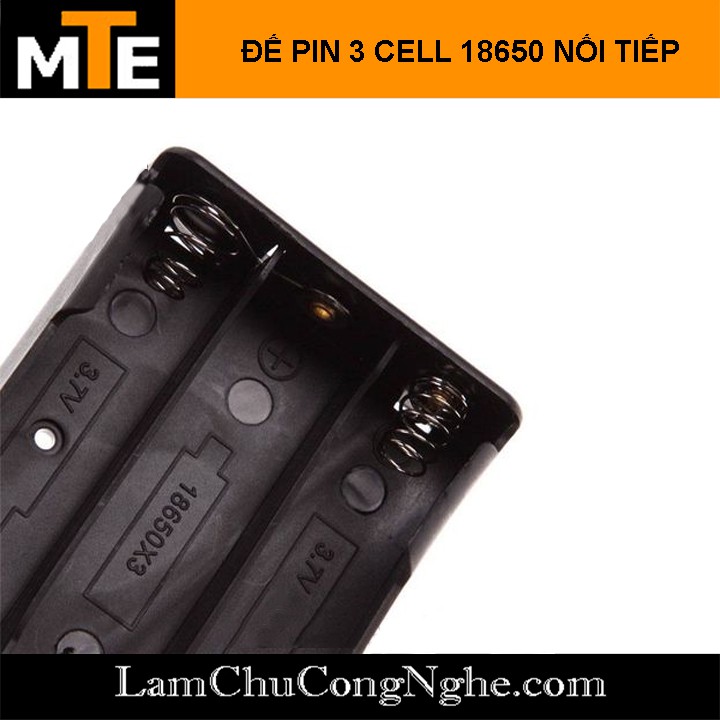 Hộp đế pin 18650 3 ngăn nối tiếp