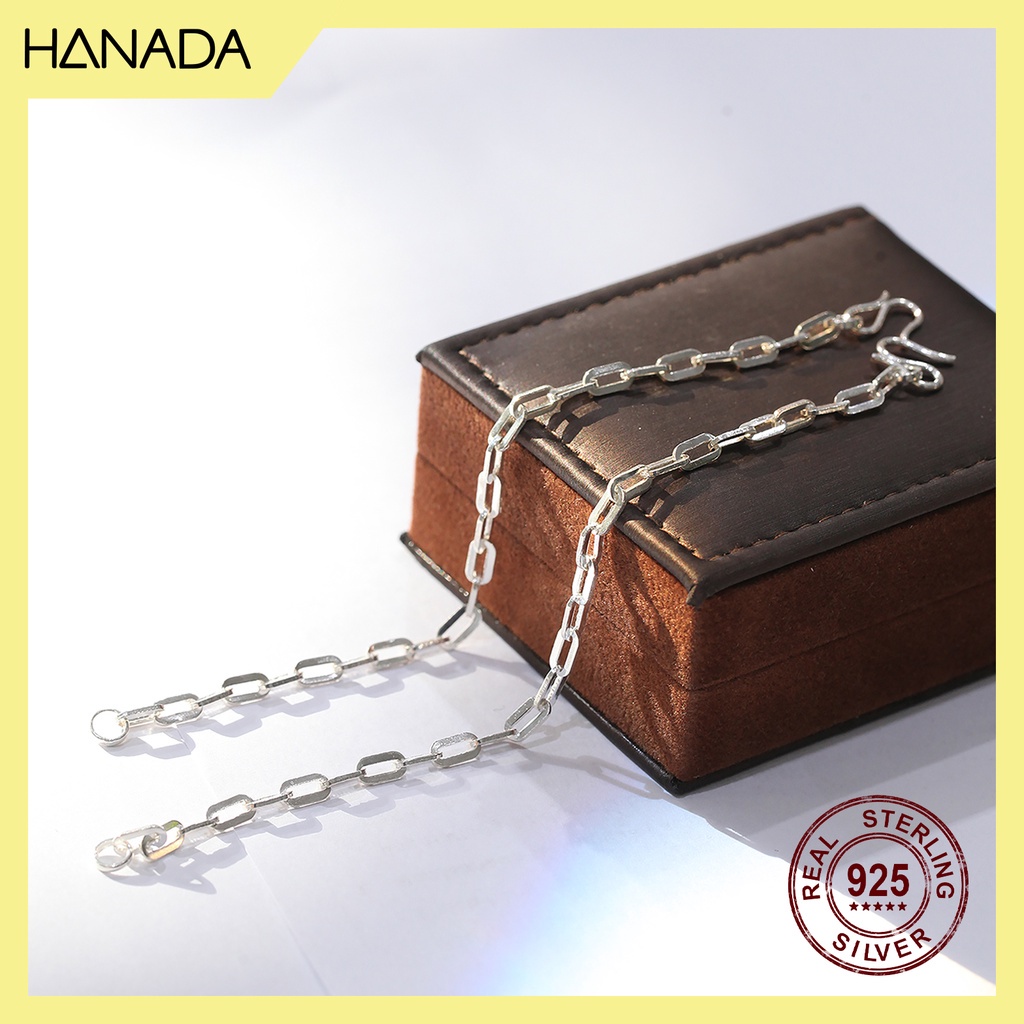 ♟✓Lắc Tay Bạc Nguyên Chất Hanada 1.3 Chỉ Bản Dày Đeo Vừa Vặn Vòng Unisex Móc Xích Dẹp Nam Nữ