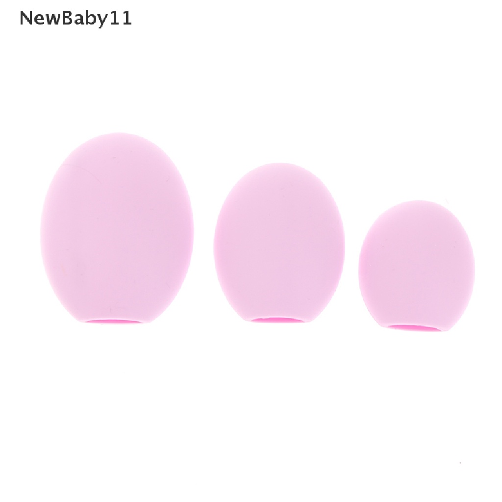 Bộ 3 Hộp Silicon Đựng Cọ Trang Điểm Chống Bụi Giá Đỡ