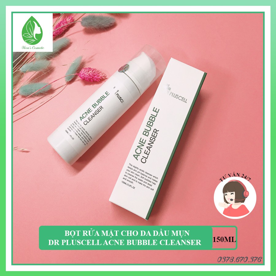 Sữa rửa mặt dạng bọt Dr Pluscell cho da dầu mụn_ acne bubble cleanser