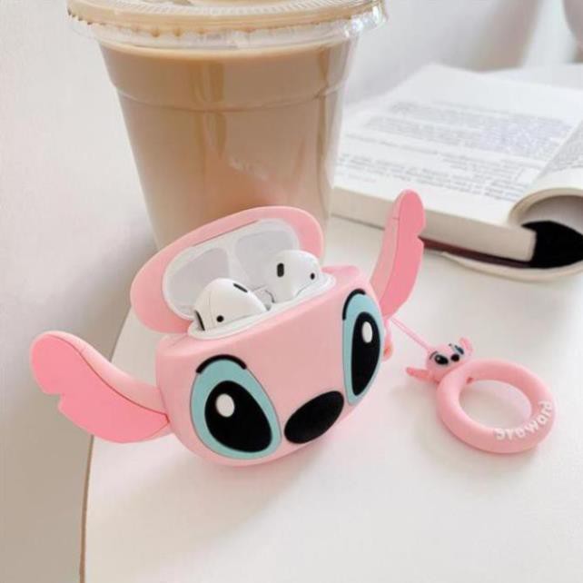 Case Airpods 1/2/I12 Inpods - Vỏ Bao Đựng Bảo Vệ Ốp Tai Nghe, Sillicone Dẻo Chống Bám Bẩn, Va Đập Stitch -I.CASE