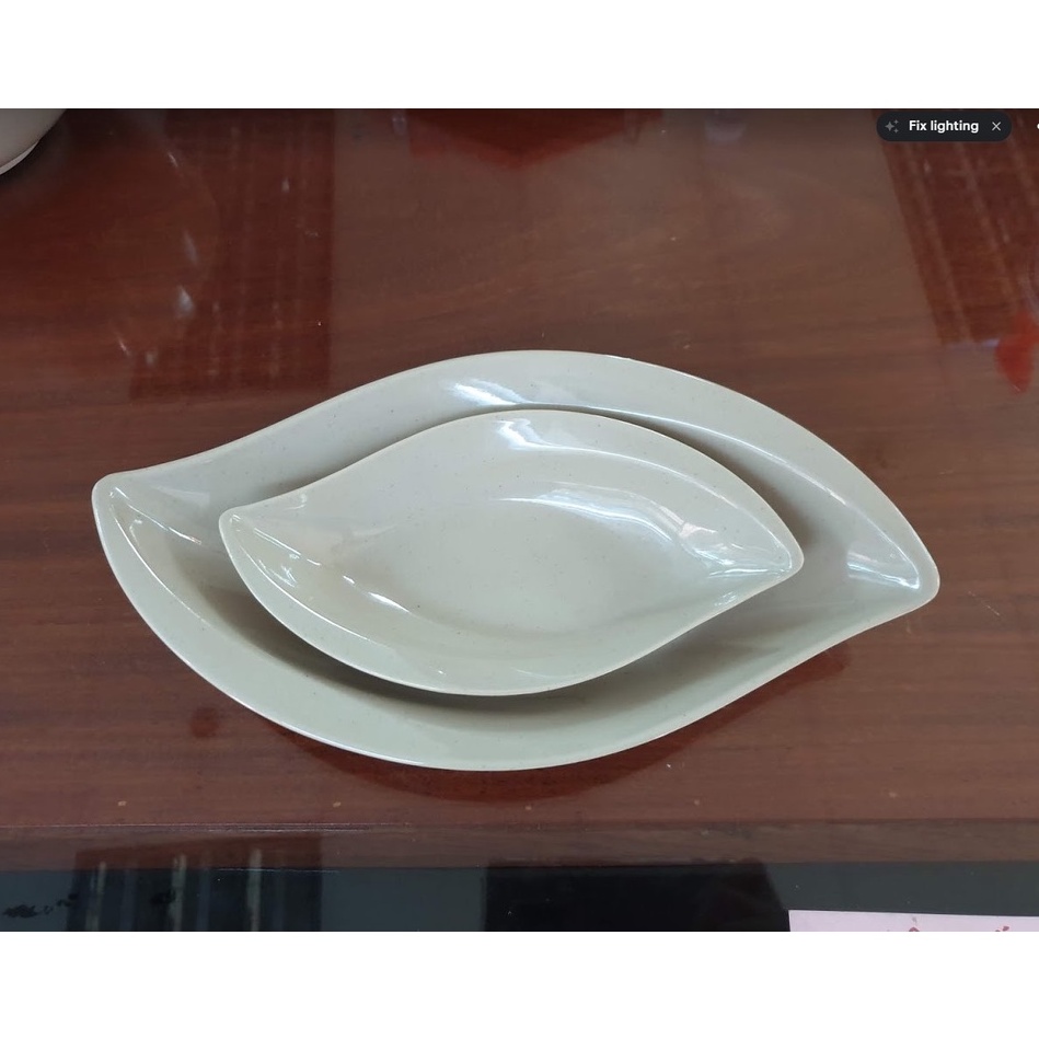 Dĩa lá cỡ nhỏ kích thước 17.8 x 9.6  x 3.0 cm nhựa melamine màu nâu (DL01)