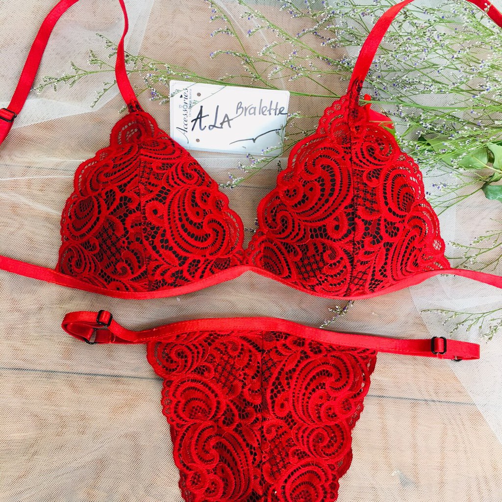 [ Ở ĐÂU RẺ HƠN SHOP HOÀN TIỀN ] 🍓Bộ Bra nữ màu trắng không gong quần dây sexy 👙