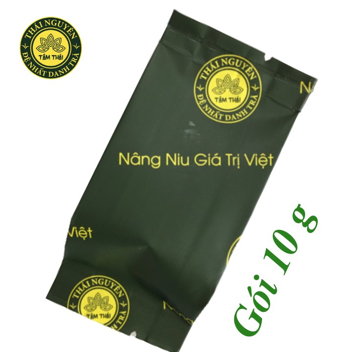 Trà Thái Nguyên Số 1 gói 10g - Chè Tân Cương  Đặc Biệt - Trà Xanh Tâm Thái 10g