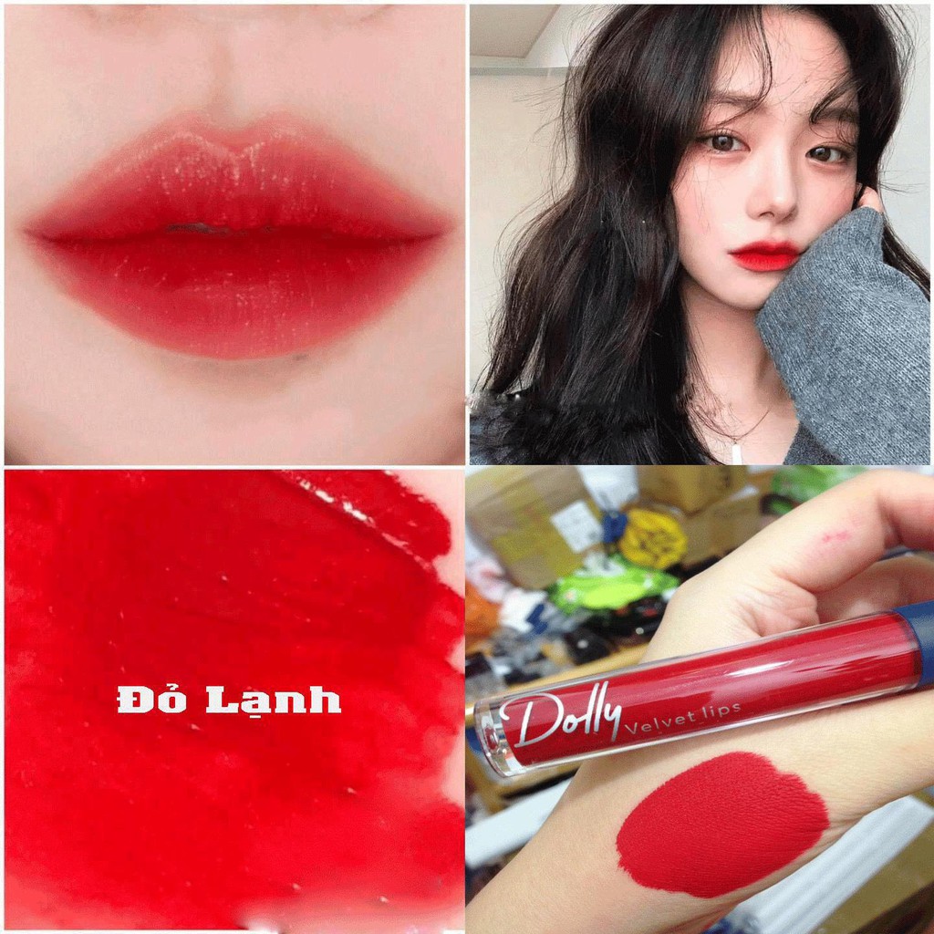 [Đỏ Lạnh ]Son Cao Cấp Dolly Velvet Lips Blue Classic Màu Đỏ Lạnh Quyến Rũ