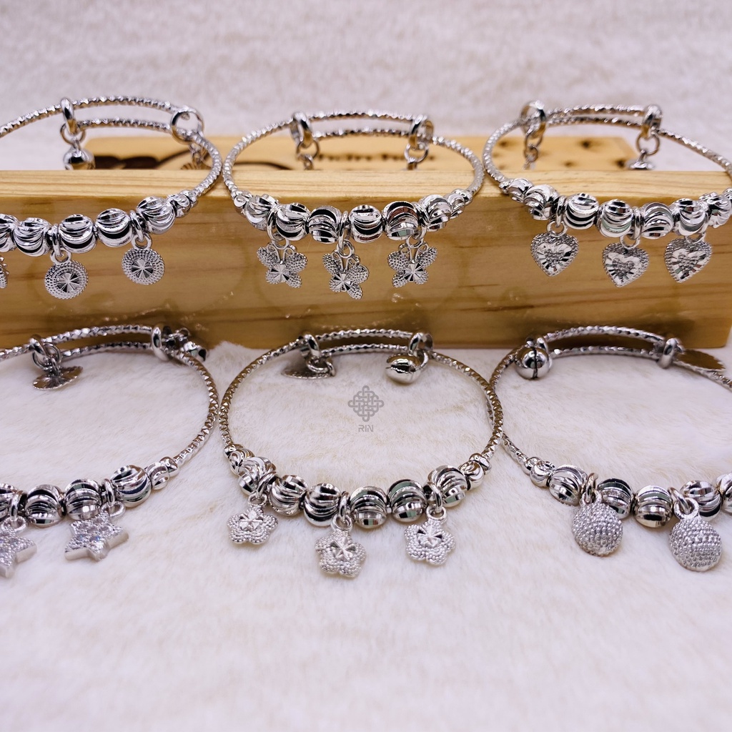 Vòng tay trẻ em, Lắc tay cho bé, Phụ kiện trang sức xi mạ bạch kim và vàng 18k KKEBT00