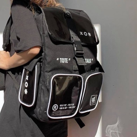 Balo đi học - Cặp đi học Tote Talk VK backpack dành cho nam nữ thời trang - Bảo Hành Trọn Đời Mã XO Màu Đen