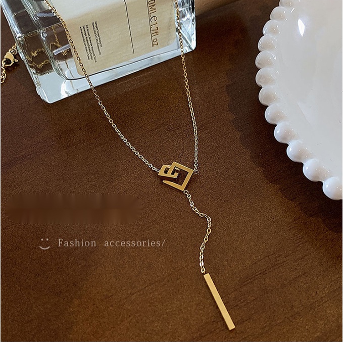 MOCHASHU Vòng Cổ Choker Vuông Dài Phong Cách Hàn Quốc Phong Cách Mới
