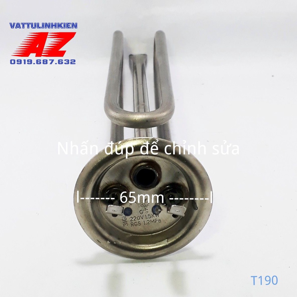 Bộ linh kiện ruột đốt Bình nóng lạnh ROSSI, TÂN Á thân thẳng bát tròn 6,5cm x 23cm + Thanh magie 5mm