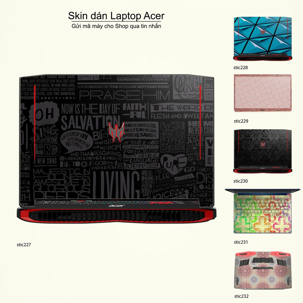 Skin dán Laptop Acer in hình Hoa văn sticker _nhiều mẫu 37 (inbox mã máy cho Shop)