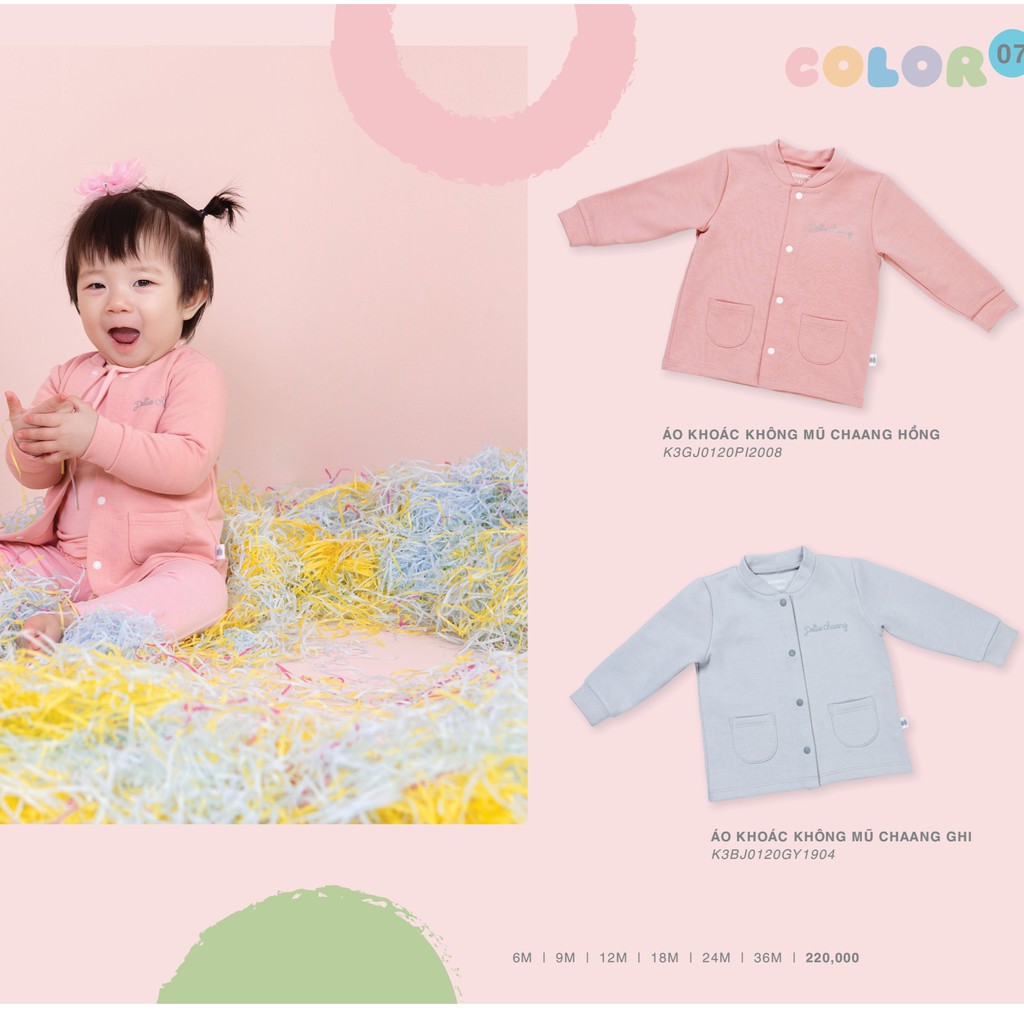 Áo khoác bé trai bé gái Chaang không mũ, chất liệu cotton mềm mịn thoáng mát - BST Chaang thu đông