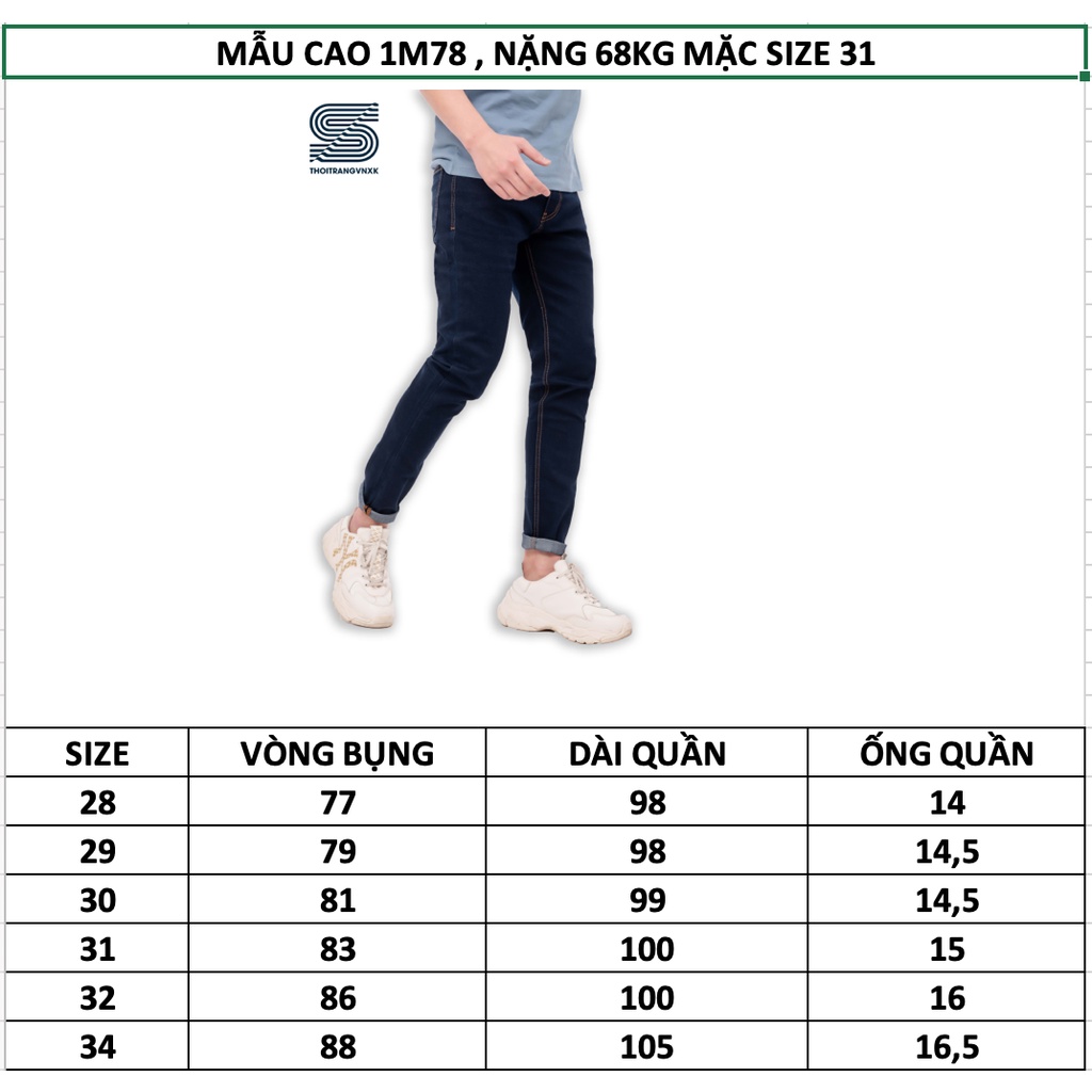 Quần jean nam màu xanh đậm, quần bò trơn cao cấp Sonvnxk - QJMSM1020 | BigBuy360 - bigbuy360.vn