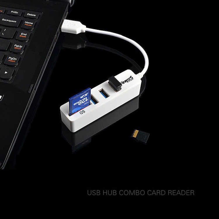 Bộ chia cổng USB 3 cổng tốc độ cao kèm cổng thẻ nhớ TF SD dành cho Laptop PC