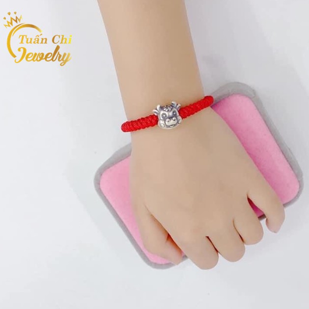 Vòng Tay Chỉ Đỏ ⚡ SALE SỐC ⚡ Lắc Tay Chỉ Đỏ  Kết Hợp Charm Con Trâu Bạc May Mắn, Tài Lộc 2021