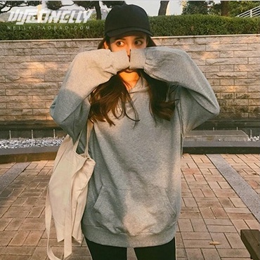 Áo hoodie Nelly Heybig trơn màu xám