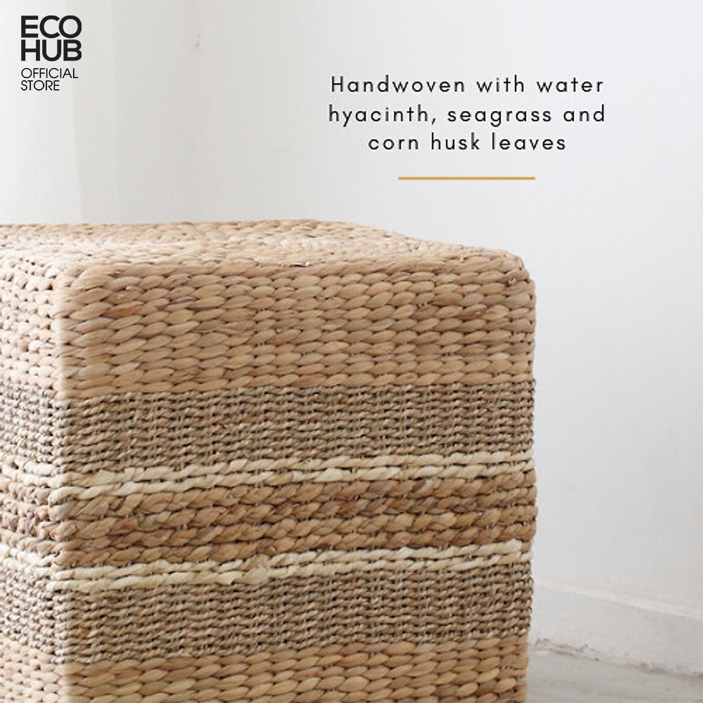 Đôn lục bình hình vuông, kẻ sọc ECOHUB, kích thước 40x40cm