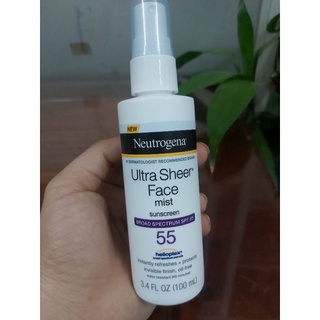  Kem chống nắng dạng xịt Neutrogena Ultra Sheer Face Mist spf 55 chai 100ml hàng Mỹ 