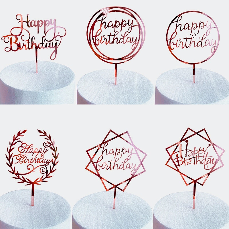 Topper Trang Trí Bánh Bằng Acrylic Chữ Happy Birthday