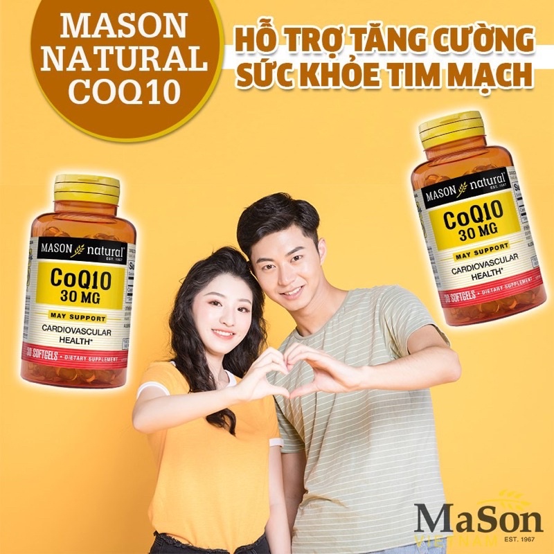 Viên Uống MASON Hỗ Trợ Tăng Cường Sức Khỏe Tim Mạch - MASON NATURAL COQ10 30MG