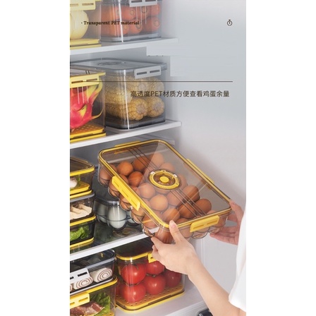 Hộp đựng trứng, bảo quản trứng tủ lạnh Homepower cao cấp, trên nắp đậy có phần ghi chú thời gian bảo quản tiện lợi
