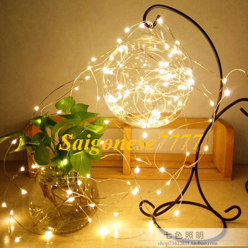 (Tặng Kèm Pin) Dây Đèn Led Đom Đóm Fairy Light Trang Trí Decor Quấn Cây Noel Lễ Tết Chỉnh Đèn Chớp Nháy/Đứng Yên