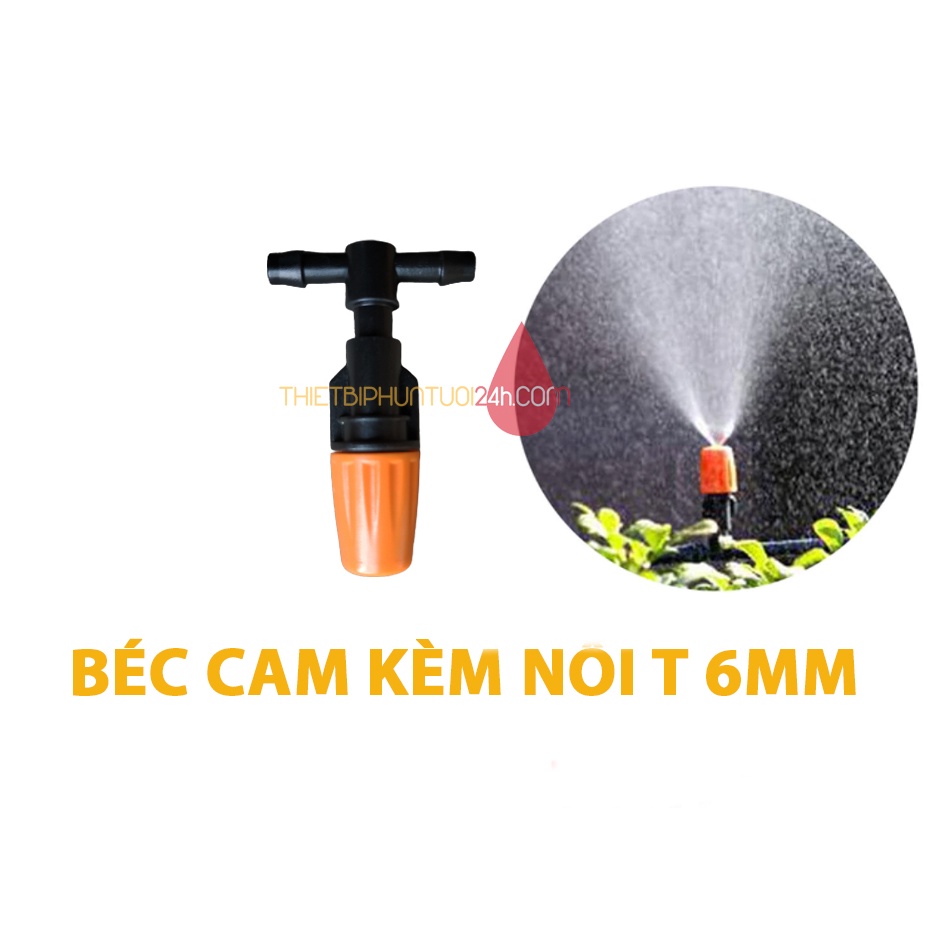 Béc phun sương cam béc đồng kèm T nối ống 5x7mm - MHL