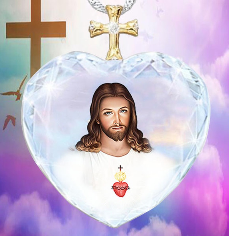 Mặt Vòng cổ Hình Trái Tim Bằng Pha Lê Tự Nhiên Thời Trang