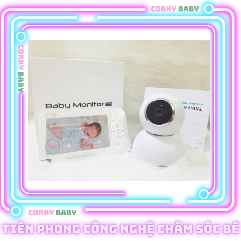 Máy báo khóc Cao cấp Corky baby mbk801 camera xoay 360o -HD720p cực nét