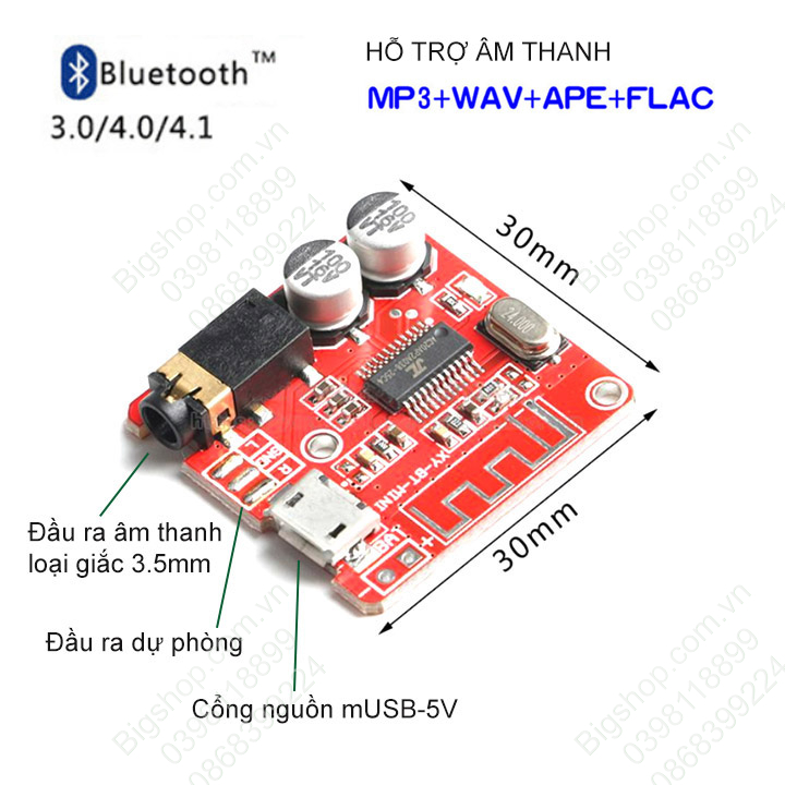 Module mạch âm thanh bluetooth mini giúp phát nhạc từ smartphone ra hệ thống âm thanh dễ dàng