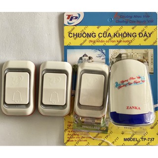 Bộ 3 nút nhấn 1 Chuông cửa không dây 16 nhạc chuông TP-717