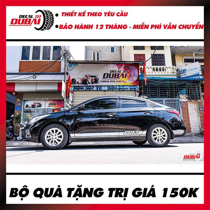 Tem Dán Sườn Xe Accent Đơn Giản