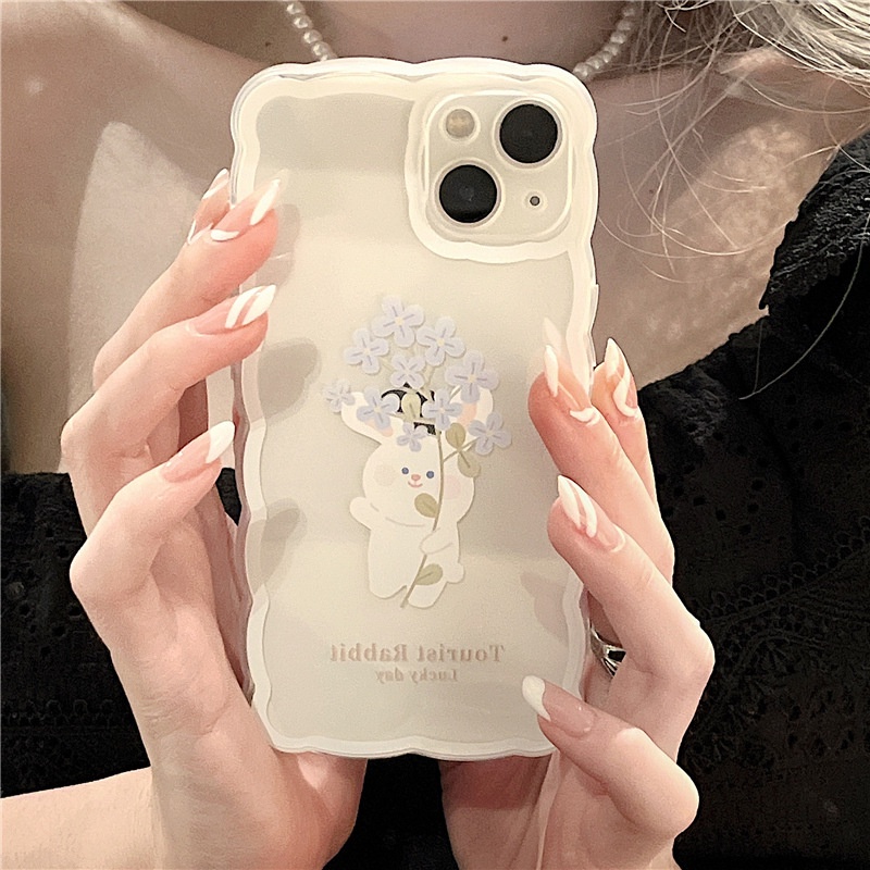 Ốp lưng iphone trong lượn sóng thỏ hoa 6/6s/6plus/6splus/7/7plus/8/8plus/xs/11/12/13/14/pro/max/plus/promaxTLS16