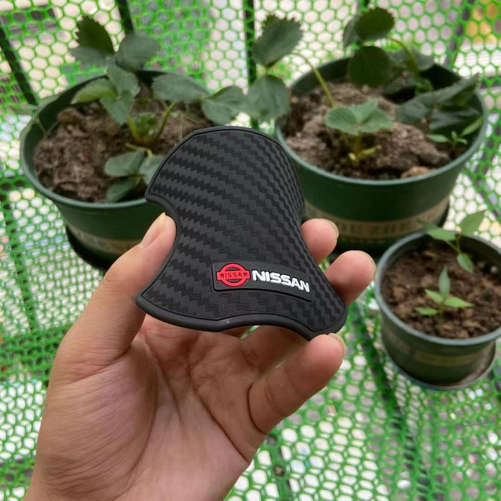 Bộ 4 Miếng Dán Tay Nắm Cửa Xe Hơi Bằng Cao Su Họa Tiết Sợi carbon Cho Toyota Honda Nissan