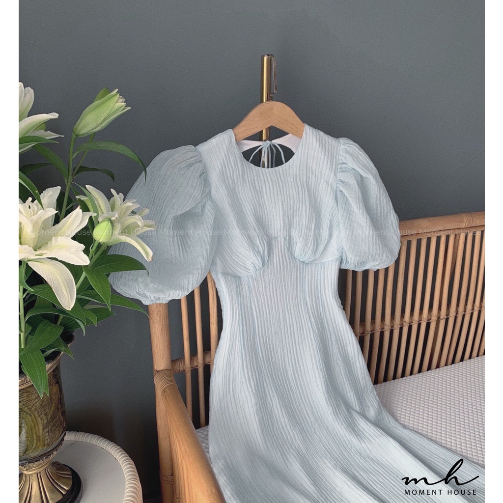 Đầm maxi tay bồng, chất liệu cao cấp, phía sau cột dây cách điệu (LUNA DRESS)