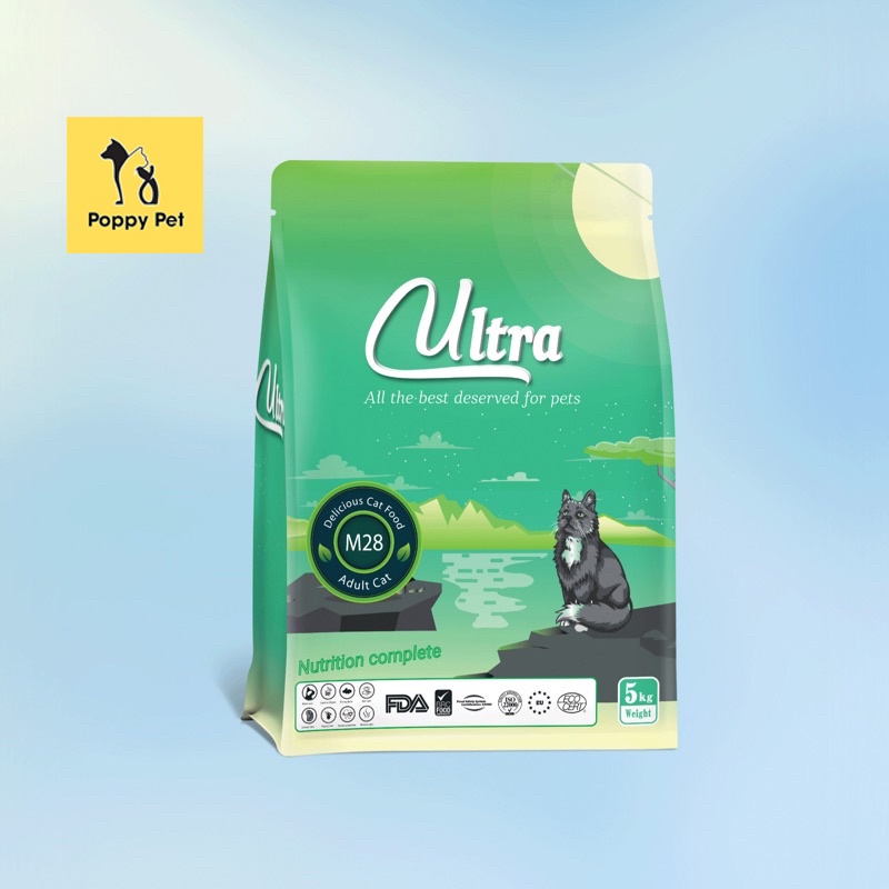 Hạt Cao Cấp Cho Mèo ULTRA M28 - Thức Ăn Hạt Khô Cho Mèo Trưởng Thành Hỗ Trợ Tiêu Búi Lông - Túi Zip 1 Kg