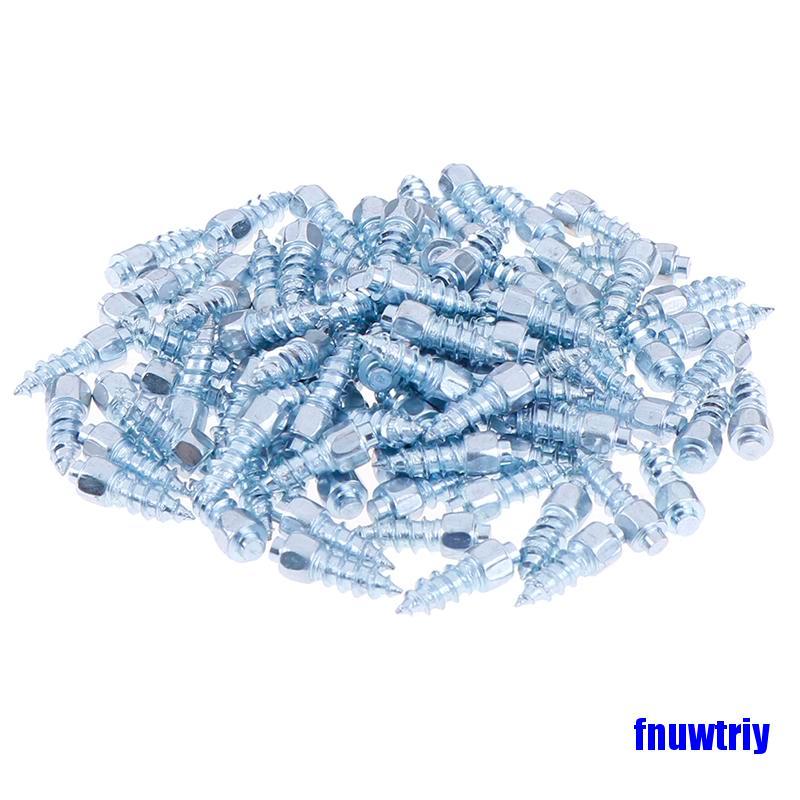 [COD]100pcs 9mm Steel Wheel Stud Screw Snow Tire Spike for Car Bicycle Nail Anti-Slip